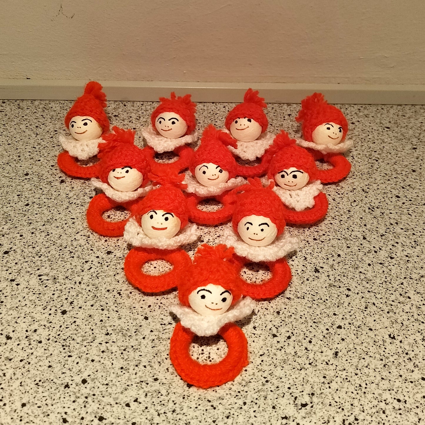 Secondhand - Servietringe med nisser 10 stk.