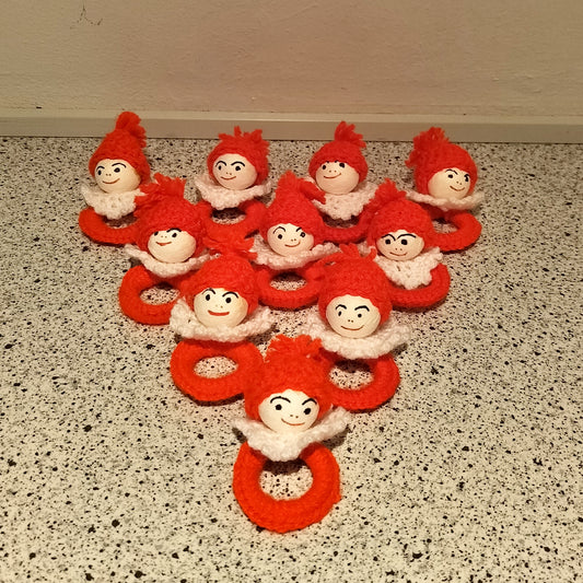 Secondhand - Servietringe med nisser 10 stk.