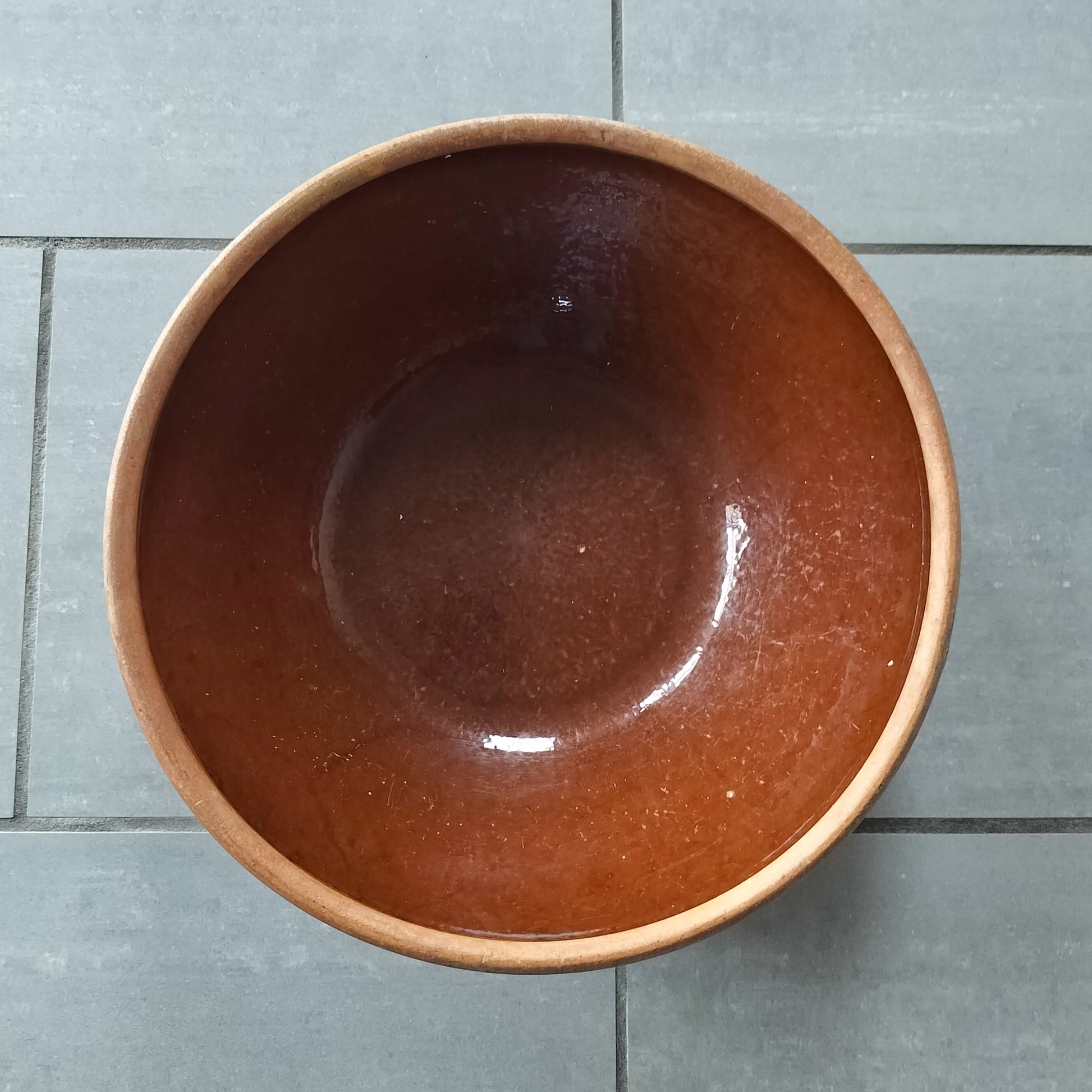 Secondhand - Lerfad stort, Ø 36,5 x H 12 cm