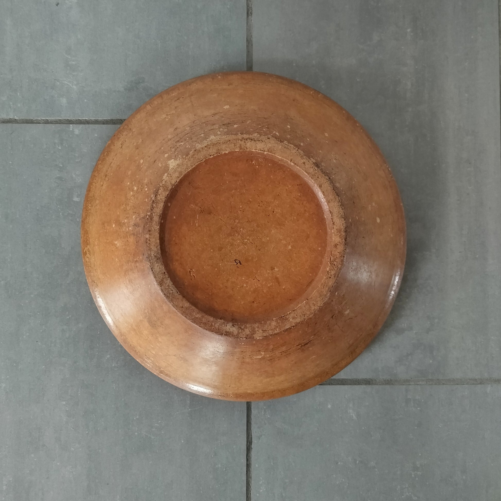 Secondhand - Lerfad stort, Ø 36,5 x H 12 cm