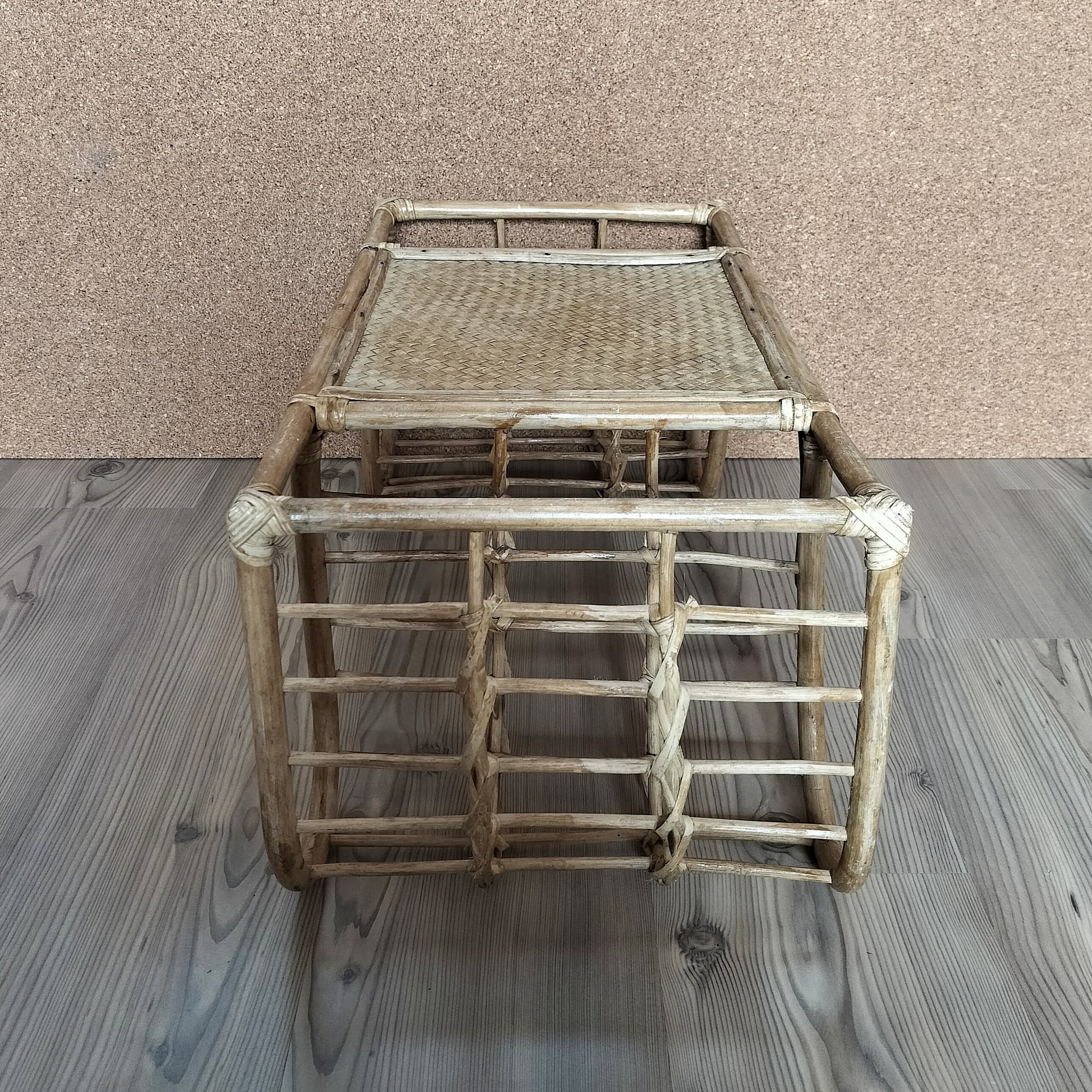 Secondhand - Vintage bambus bakkebord / sengebakke