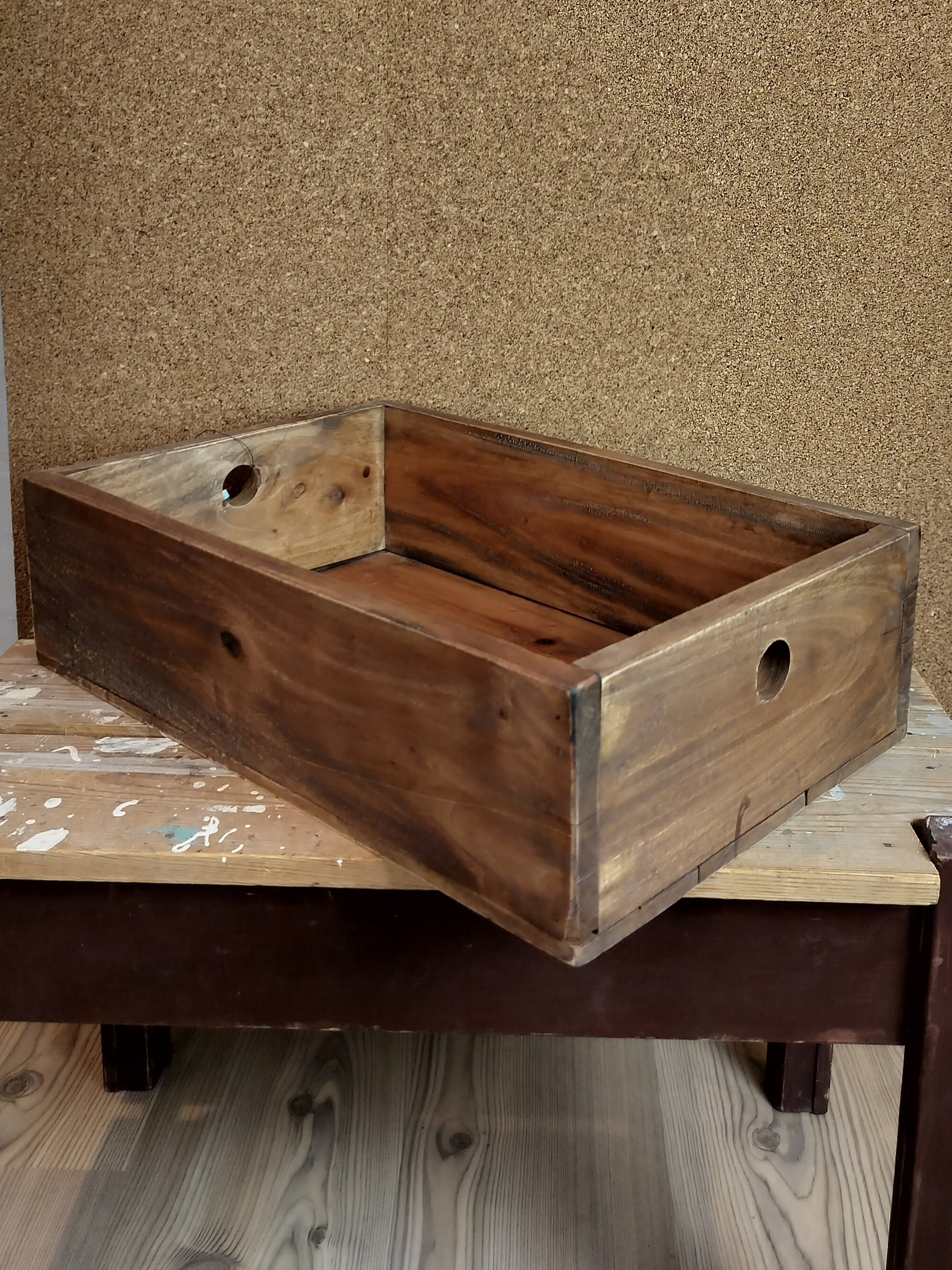 Trækasse/træbakke Stor L 45 x B 30 x H 13 cm