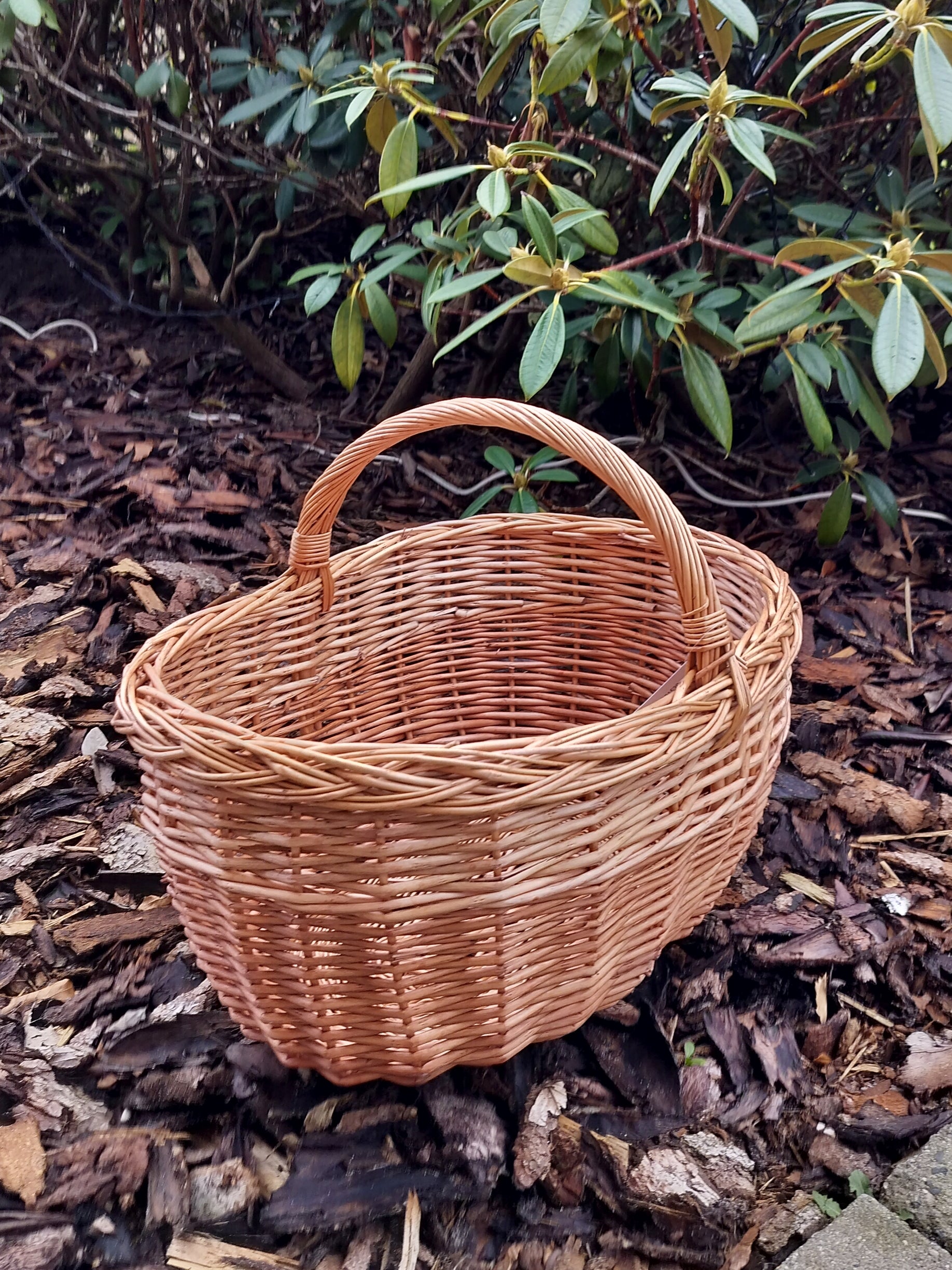 Autokurv / Bykurv med kant af kogepil  L 47 x B 35 x H22/34 cm