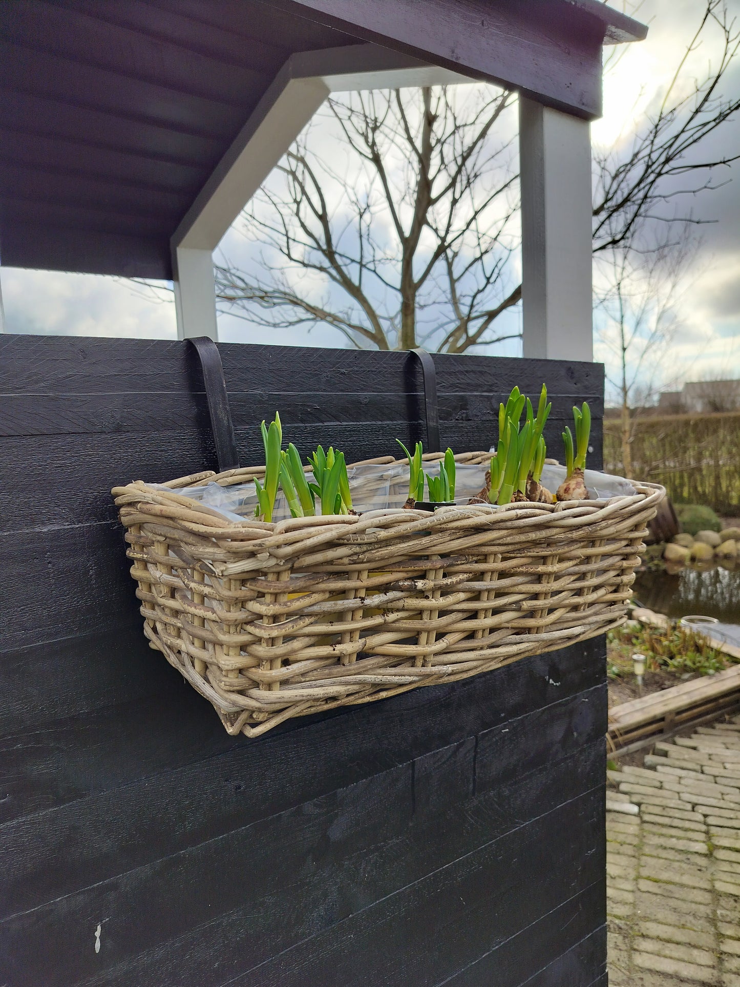 Altankasse - Flettet grå rattan B48 x D16 x H15 cm