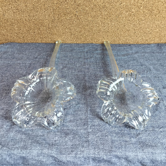 Secondhand - Blomster glasvase liggende 2 stk.