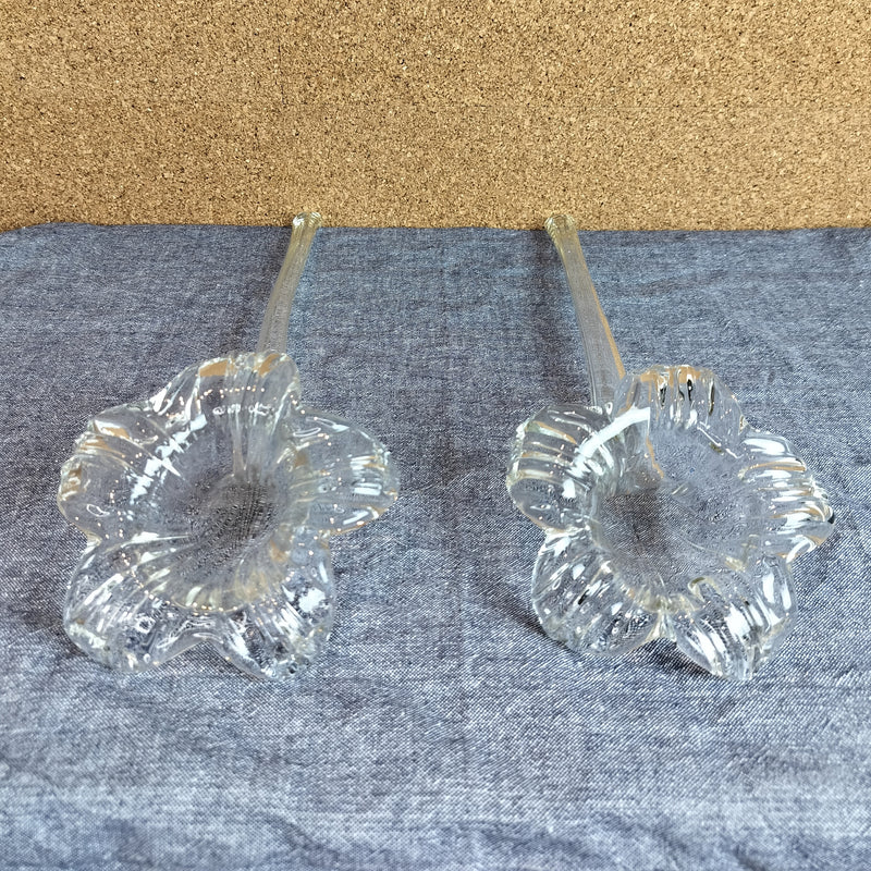 Blomster glasvase liggende 2 stk.
