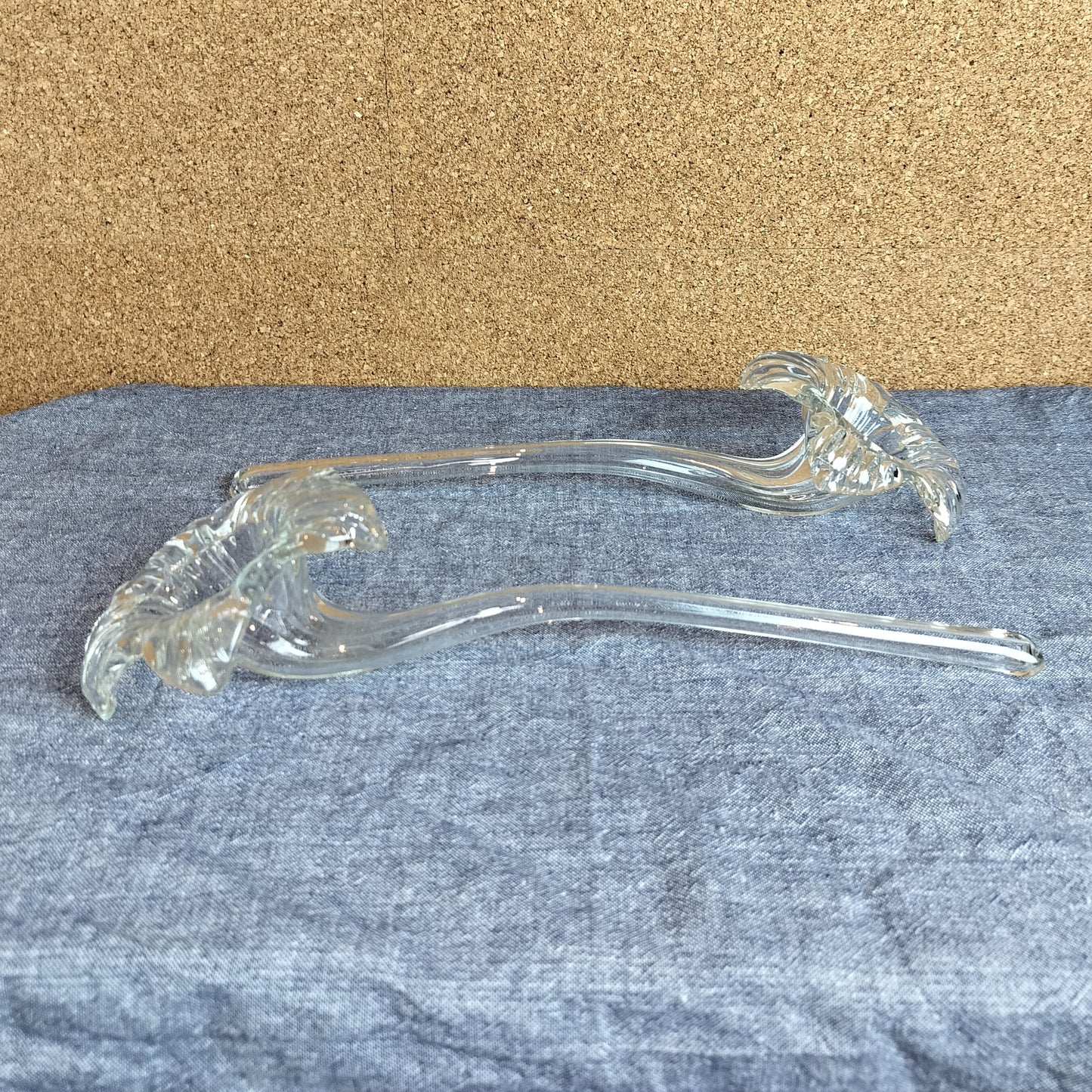 Secondhand - Blomster glasvase liggende 2 stk.