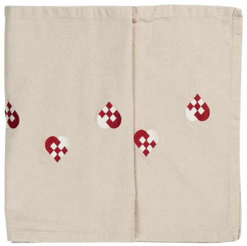 Ib Laursen - Bordløber med flettede hjerter - Hørfarvet 30 x 160 cm