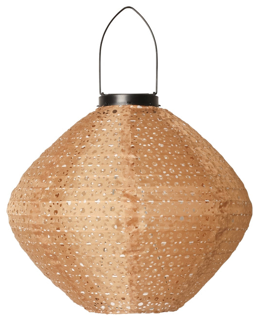 Solcelle lanterne snurretop formet i gul nuance Ø 29 x H 25 cm