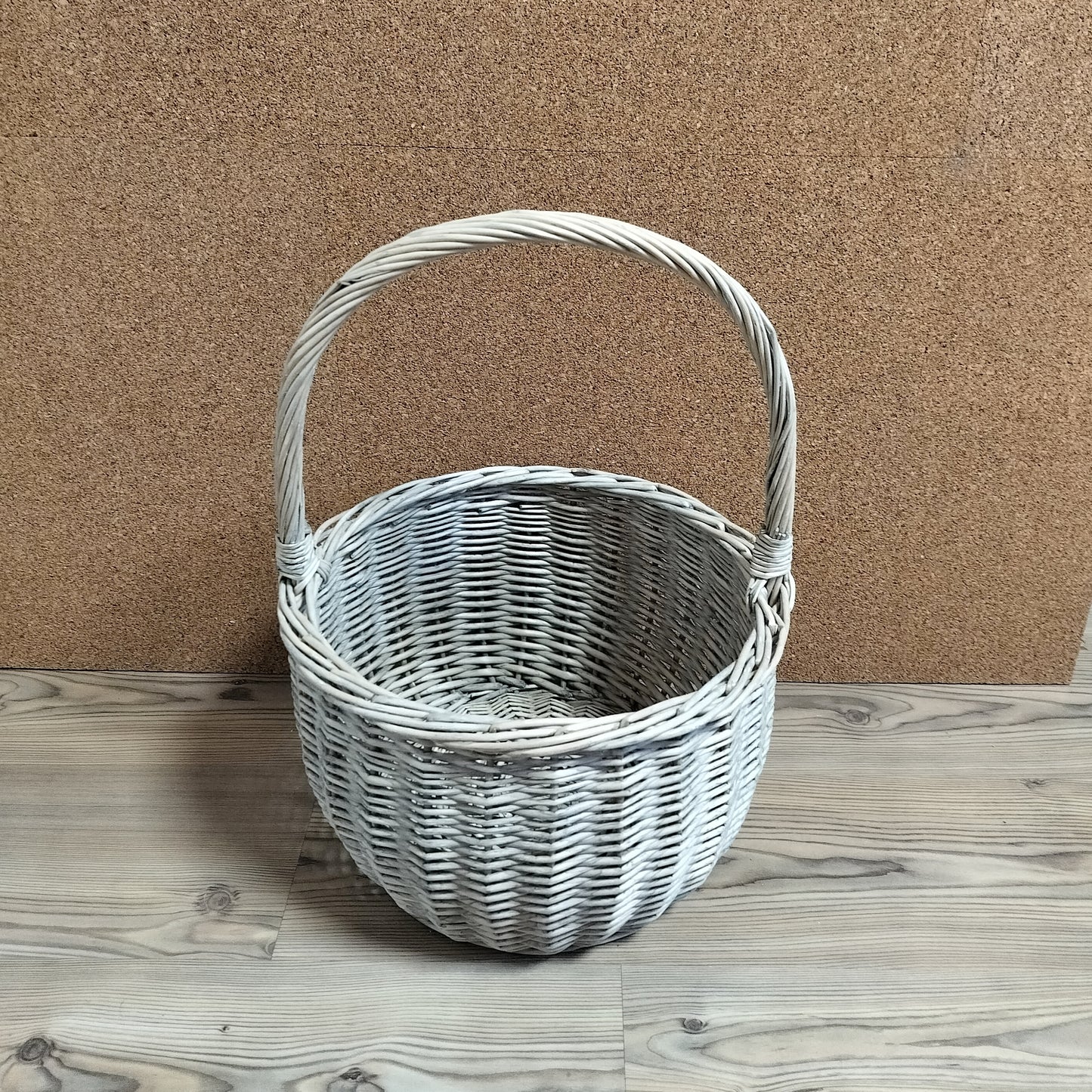 Kurv rund med hank - Stor Ø 36 x H 24,5 cm