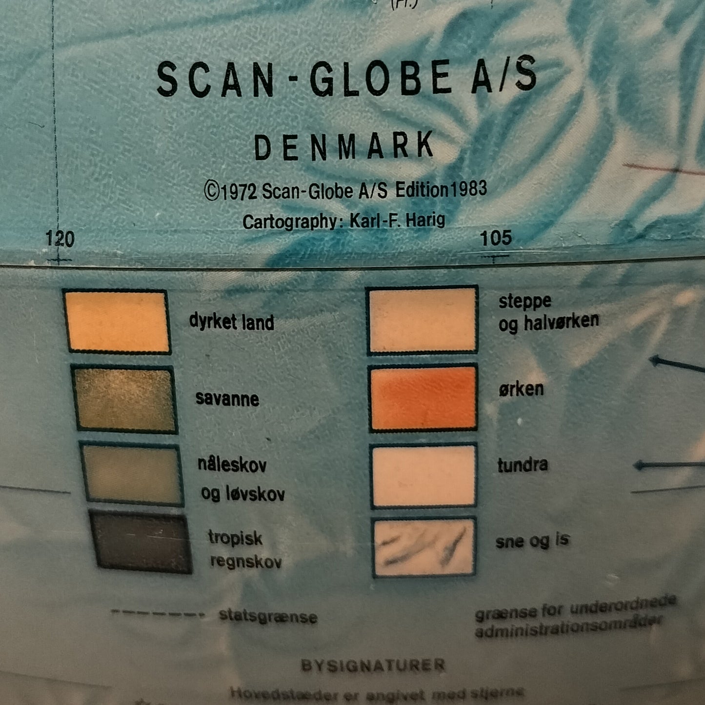 Secondhand - Scan-Globe Globus (1972) på brun plastik fod