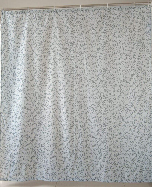 Badeforhæng -  Gråt bladmønster 180 x 200 cm