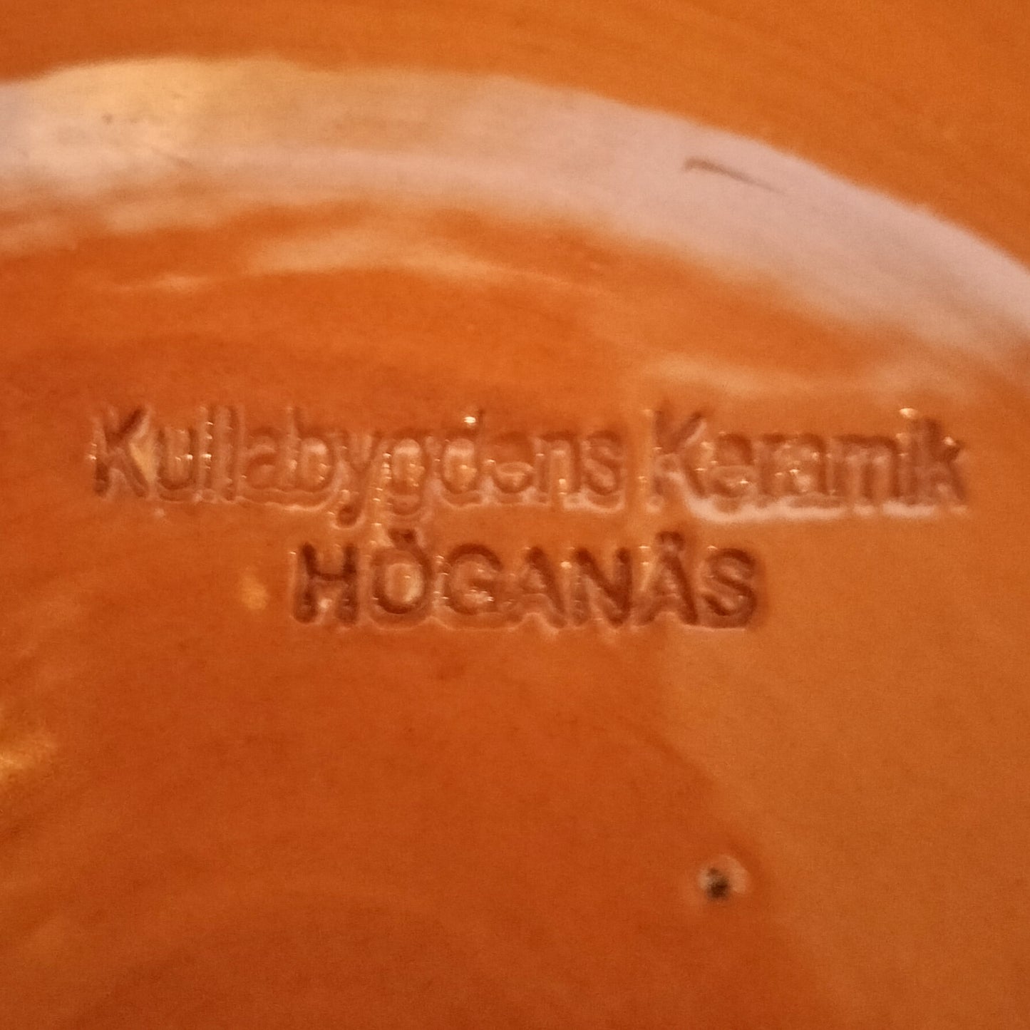 Secondhand - Lerfad med mønster fra Höganäs Ø 27,5 x H 3,2 cm.