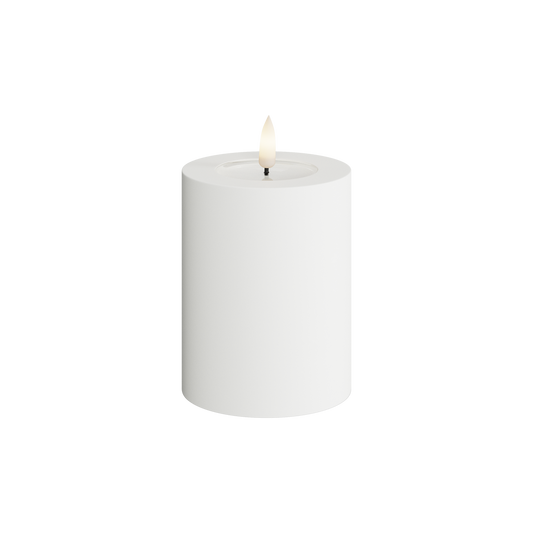 Udendørs Bloklys Ø 7,5 x 10 cm i hvid