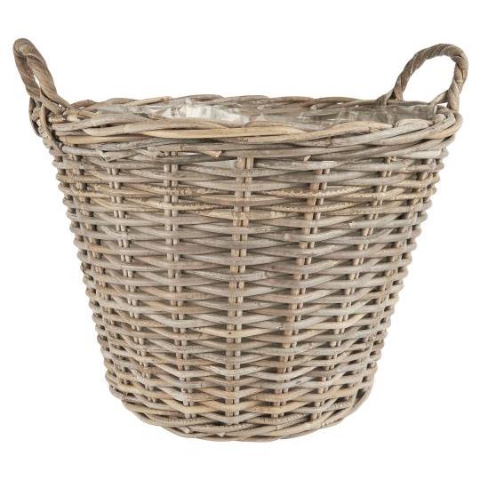 Ib Laursen - Kurv rattan m/plast indvendig H 39 cm (stor)