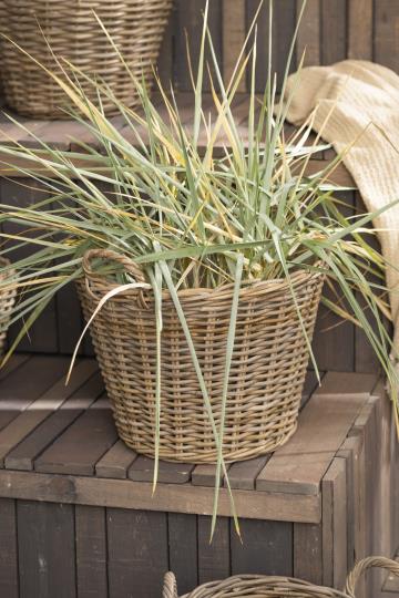 Ib Laursen - Kurv rattan m/plast indvendig H 39 cm (stor)