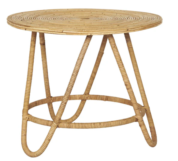 Ib Laursen - Rundt bord af rattan med 3 ben (2.sortering)