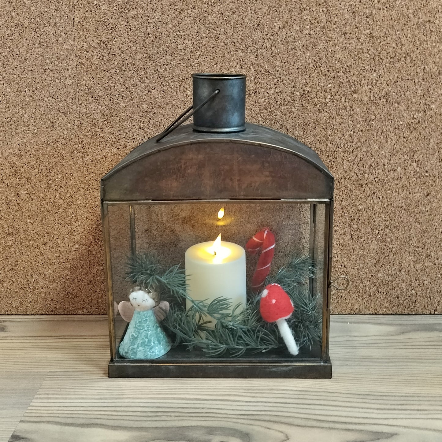 Ib Laursen - Lanterne Simon med buet tag H 32 cm med pynt