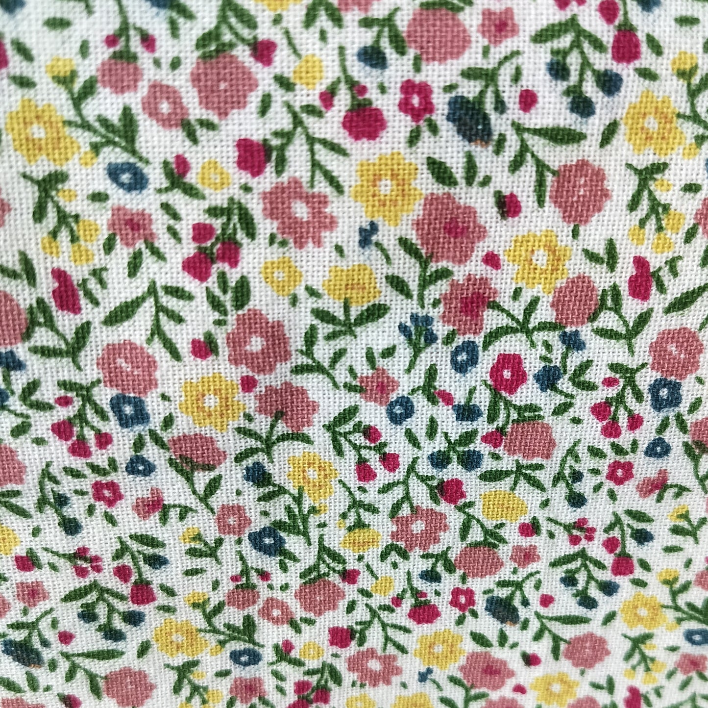 Ib Laursen - Viskestykker Anna naturfarvet med farvede små blomster 2 stk.