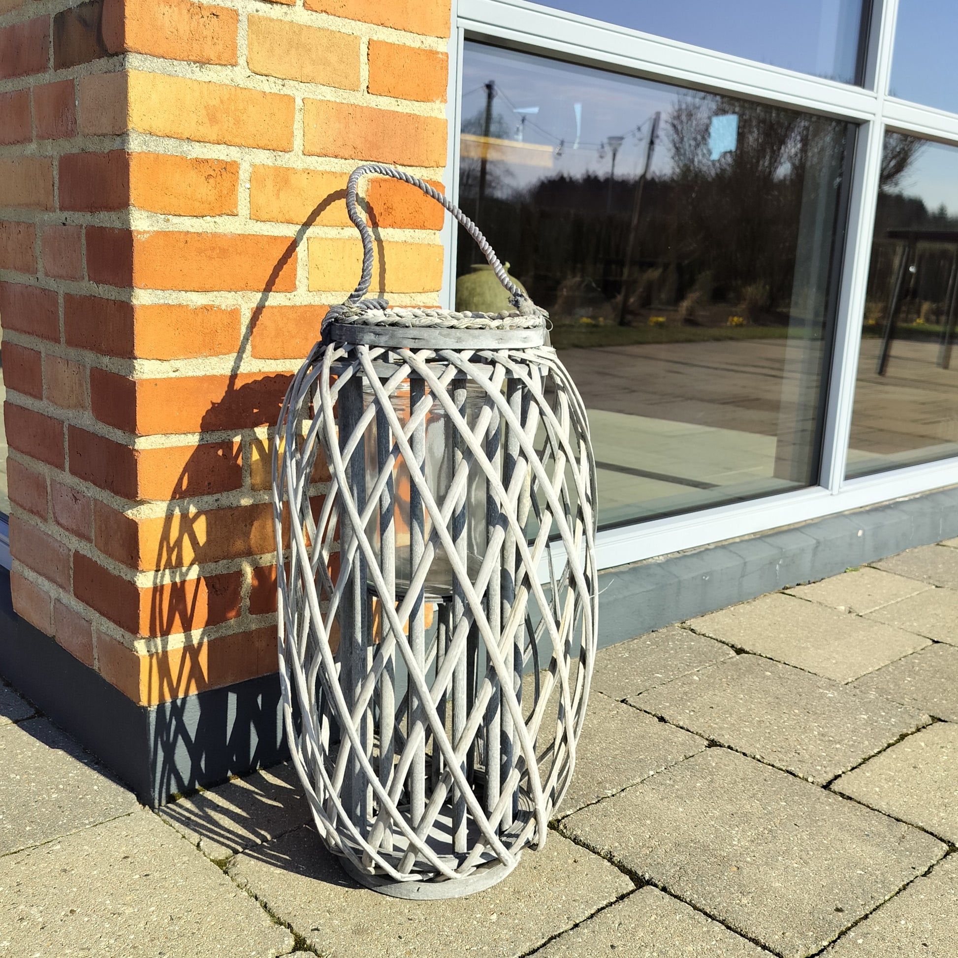 Lanterne grå H 50 x Ø 27 cm