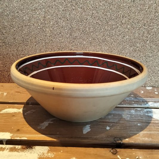 Secondhand - Lerfad med mønster indvendig Ø 27 x H 10 cm