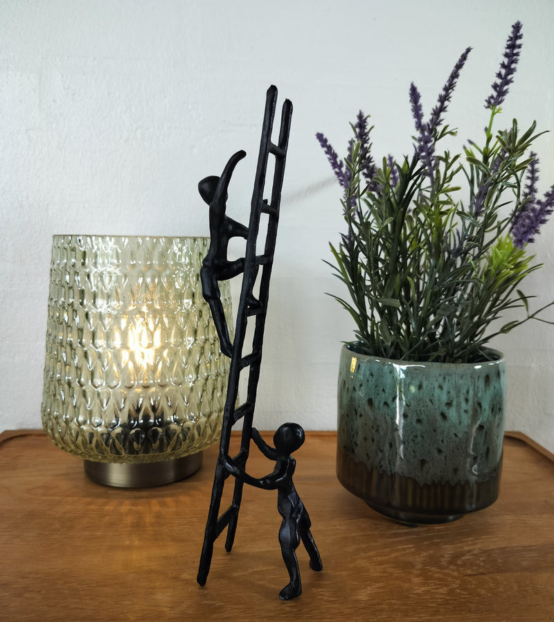 Speedtsberg metalfigur med stige og 2 figurer, H 25 cm
