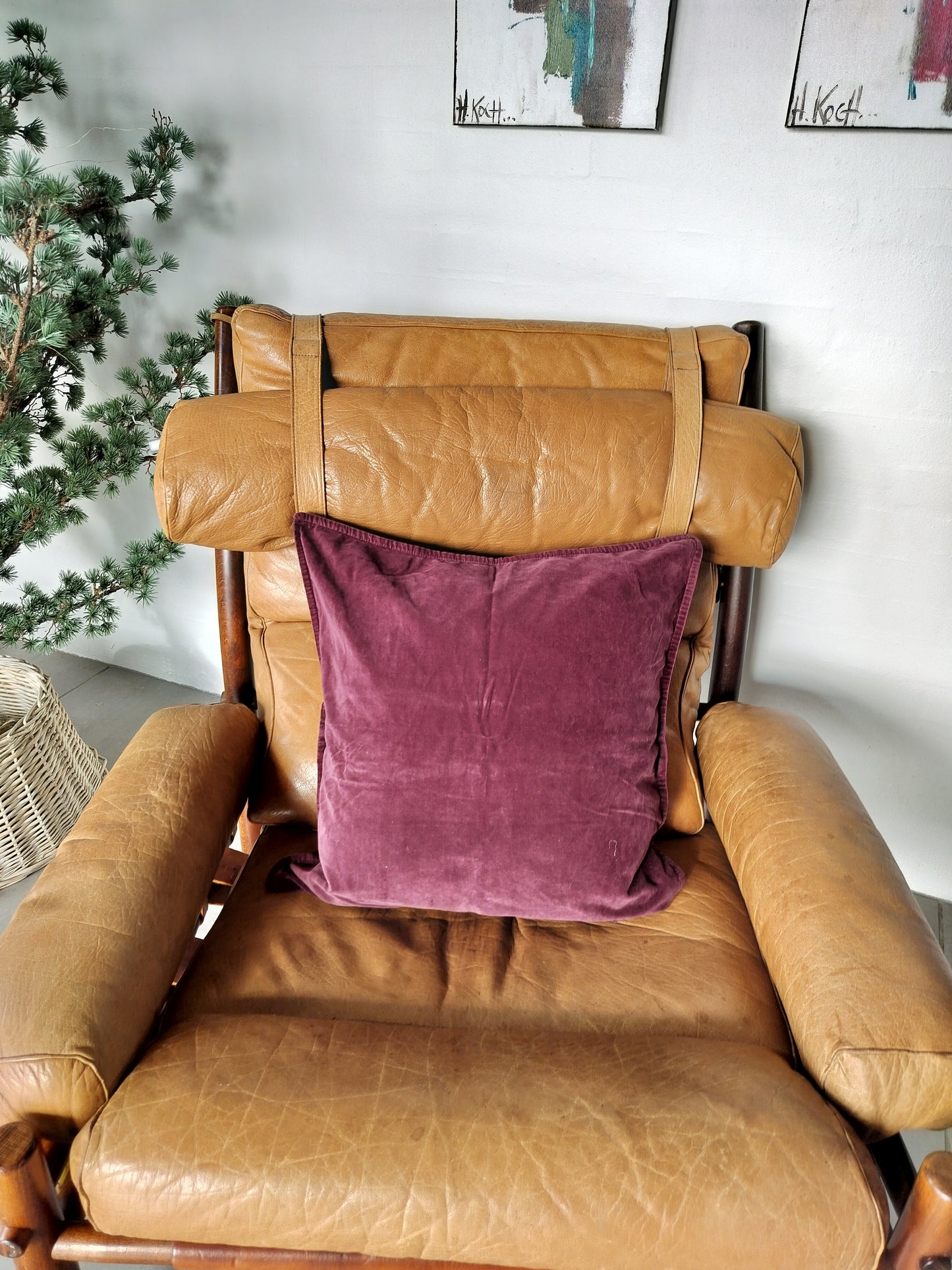 Ib Laursen - Pudebetræk Velour AUBERGINE 52 x 52 cm