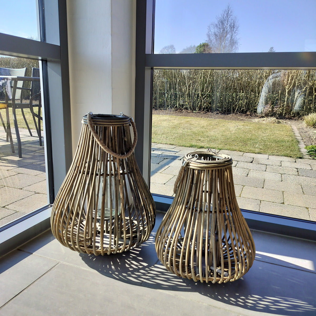 Lanterne af rattan H 50 cm (stor)