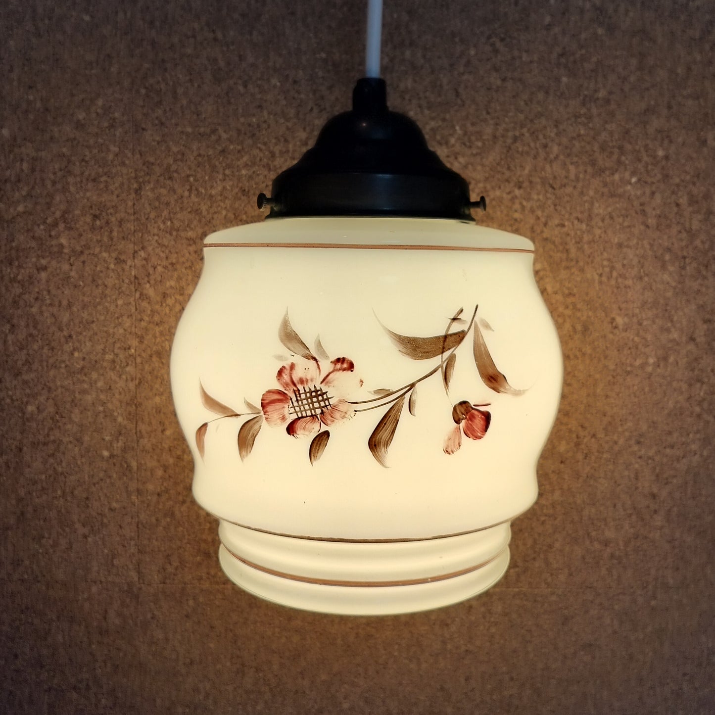 Secondhand - Retro glas lampe Ø 15 x H 20,5 cm med lys