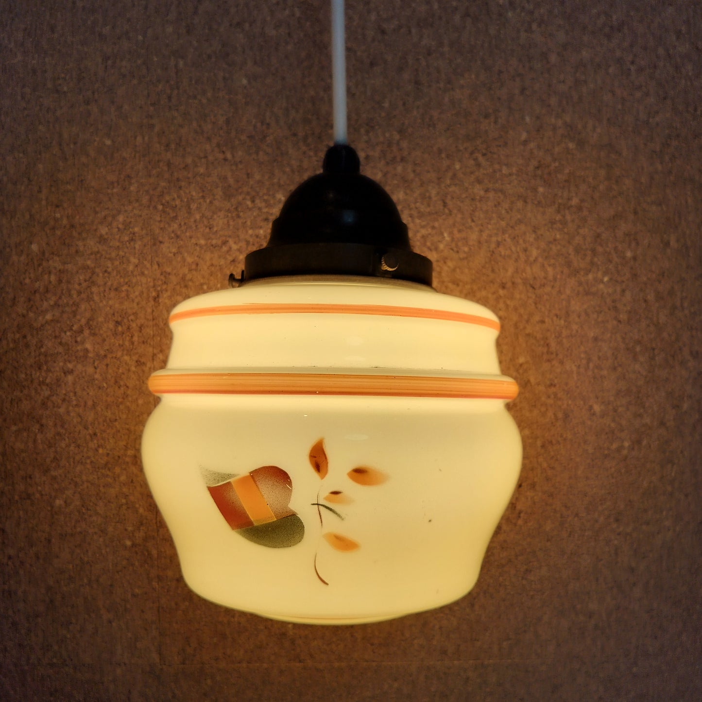 Secondhand - Retro glas lampe Ø 16 x H 20 cm med lys