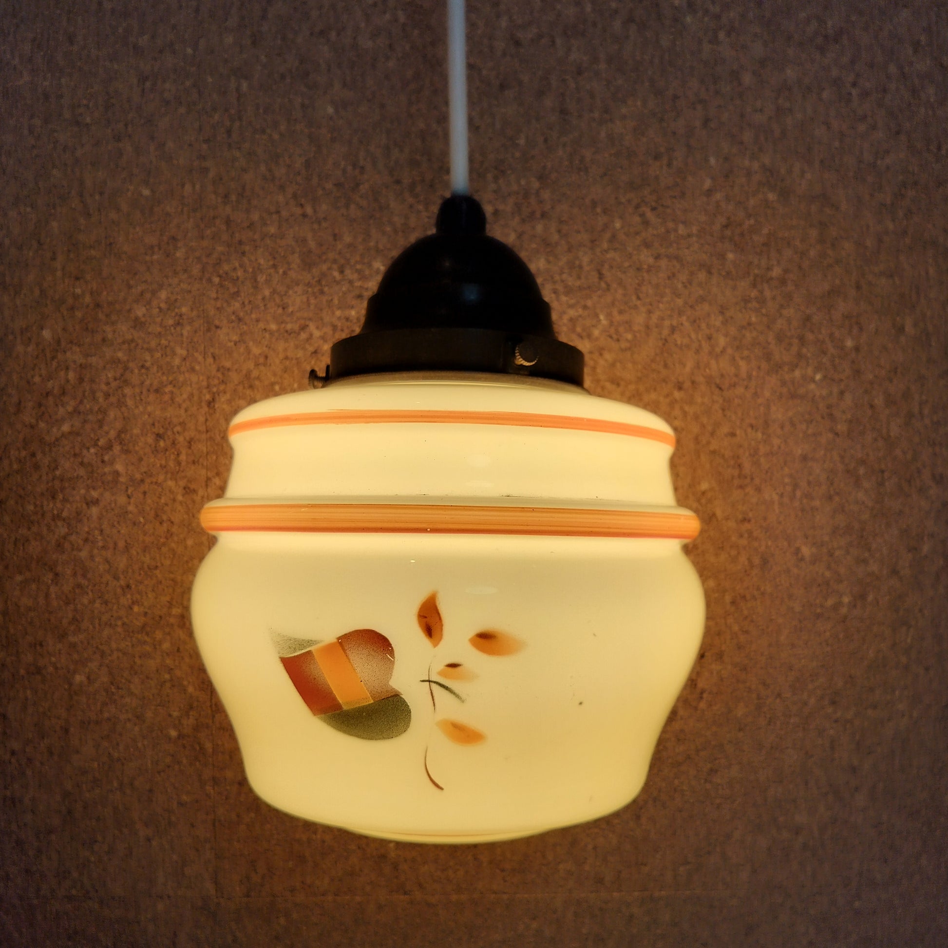 Secondhand - Retro glas lampe Ø 16 x H 20 cm med lys