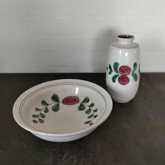 Secondhand - West Germany sæt med fad og vase