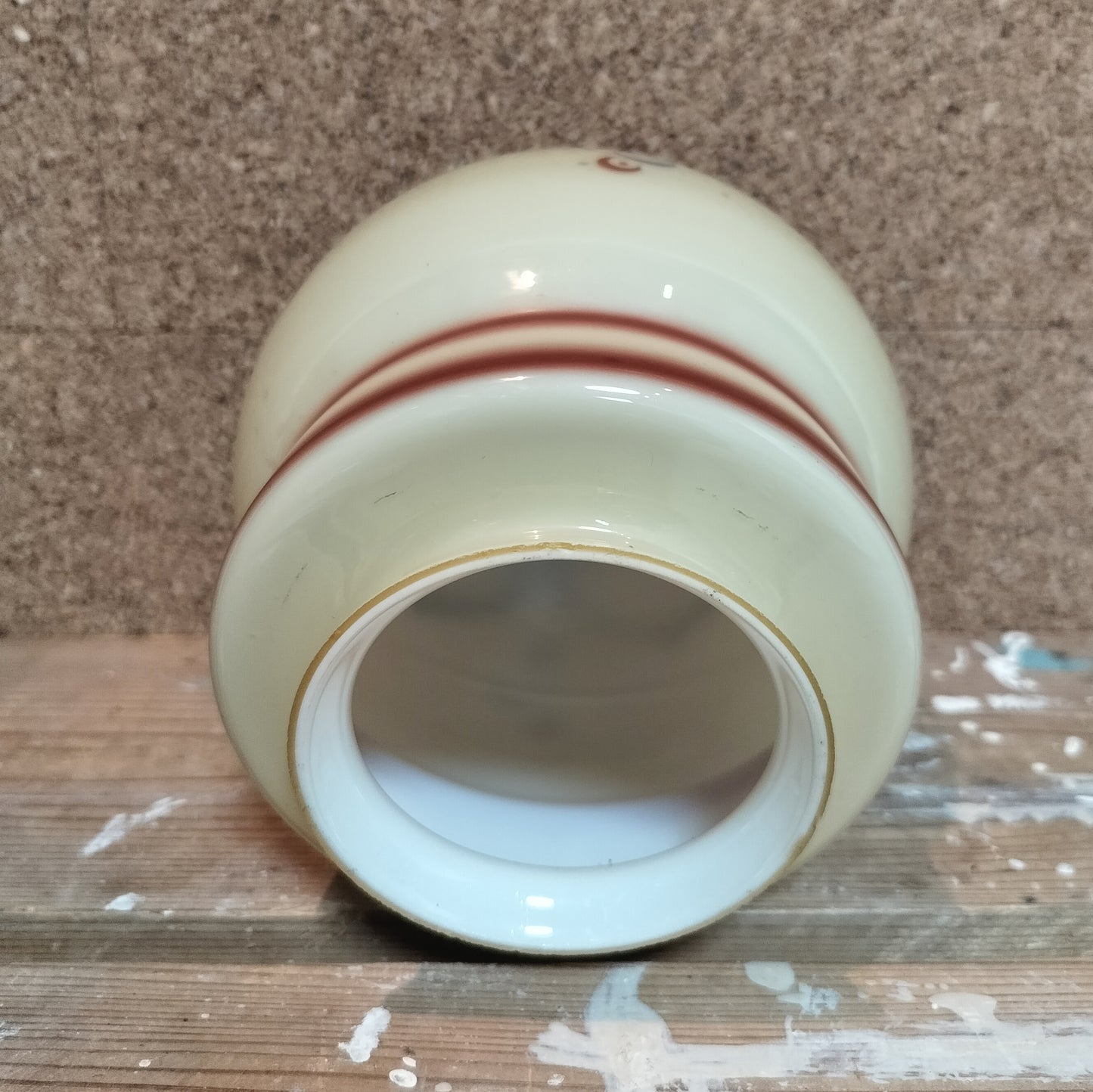 Secondhand - Gammel retro glas lampeskærm Ø 13 x H 15 cm