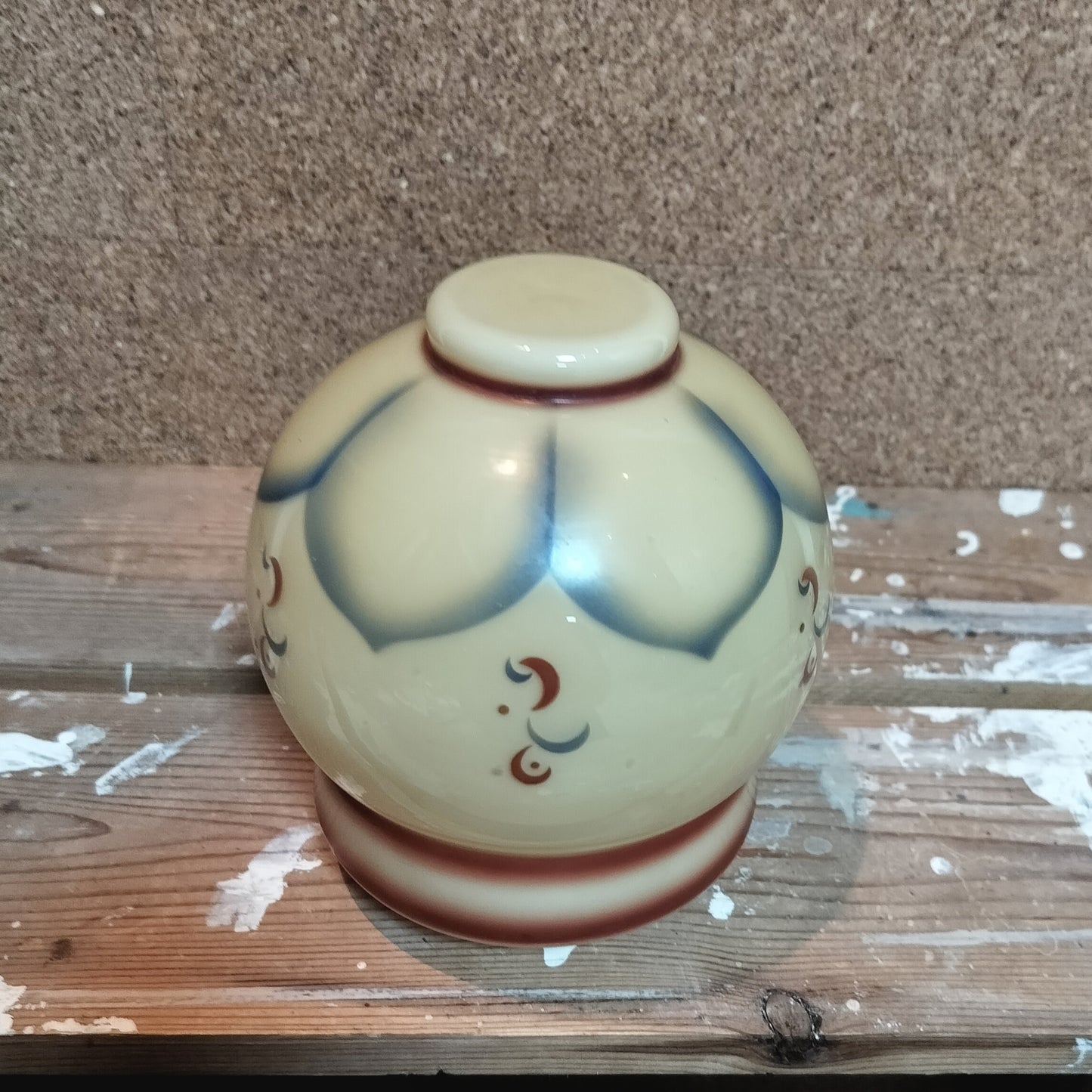 Secondhand - Gammel retro glas lampeskærm Ø 13 x H 15 cm