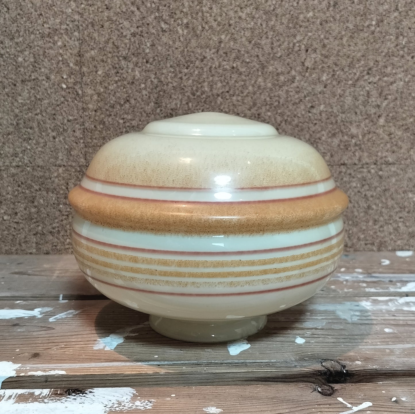 Secondhand - Gammel retro glas lampeskærm Ø 18 x H 14 cm