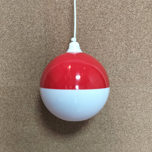 Secondhand - Loftlampe i rød og hvid plastik Ø 23 cm