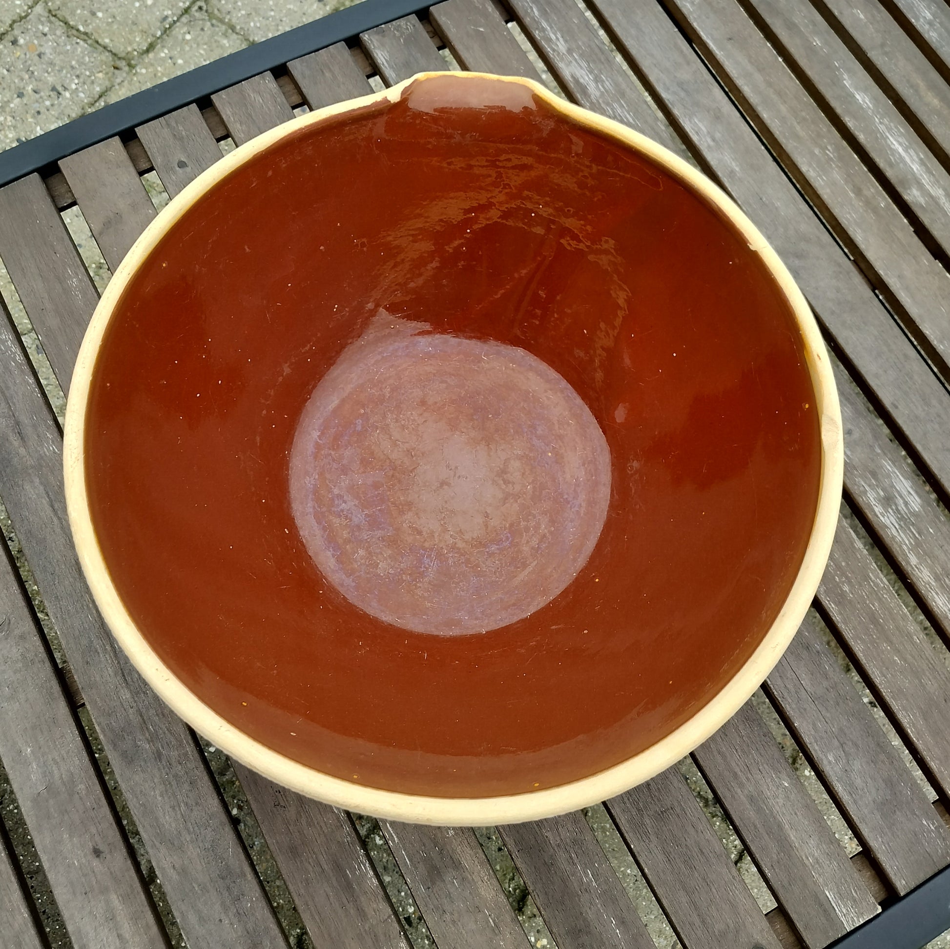 Secondhand - Stort lerfad Ø 38/39,5 x H 14 cm