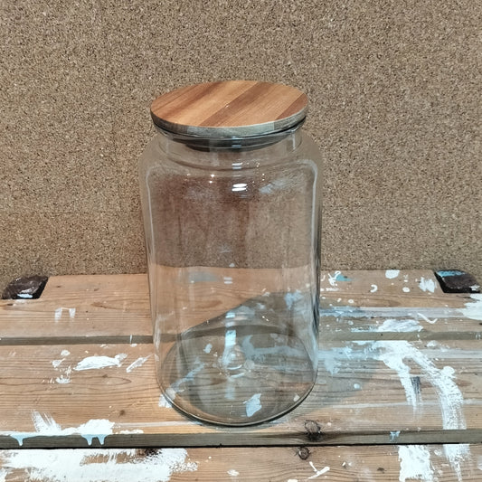 Secondhand - Stor glaskrukke med glaslåg Ø 15,5 x H 28 cm