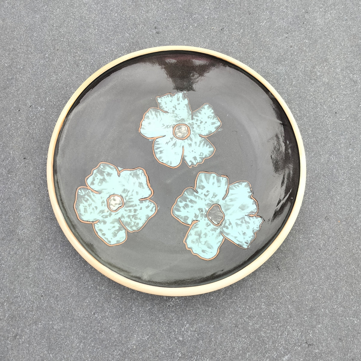 Secondhand - Lerfad med indvendig glasering Ø 30 x H 4,5 cm