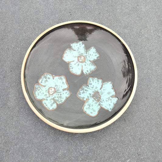 Secondhand - Lerfad med indvendig glasering Ø 30 x H 4,5 cm