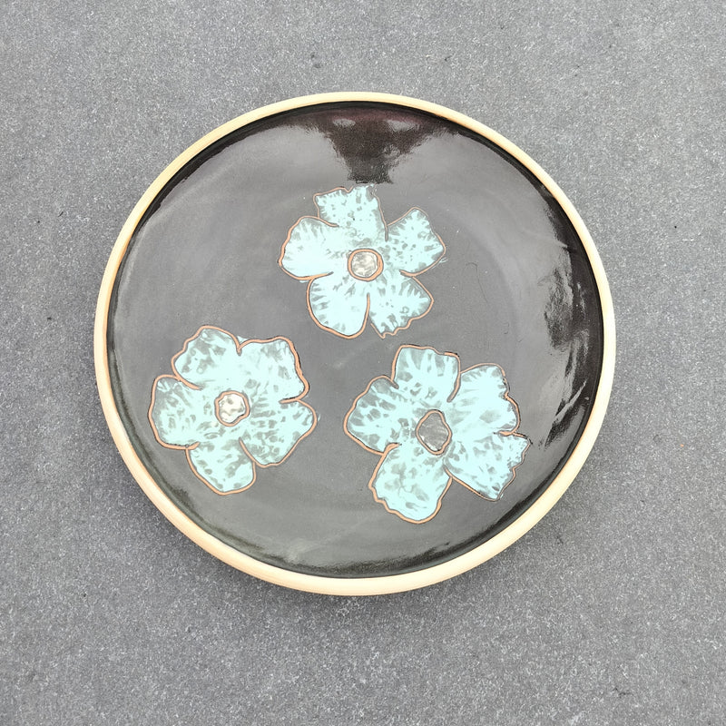 Lerfad med indvendig glasering Ø 30 x H 4,5 cm
