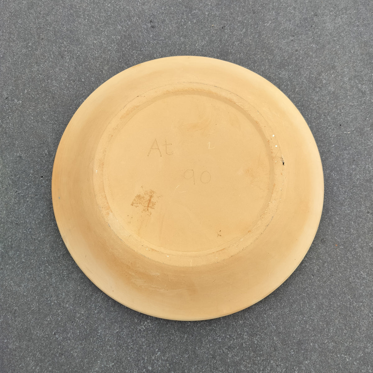 Secondhand - Lerfad med indvendig glasering Ø 30 x H 4,5 cm