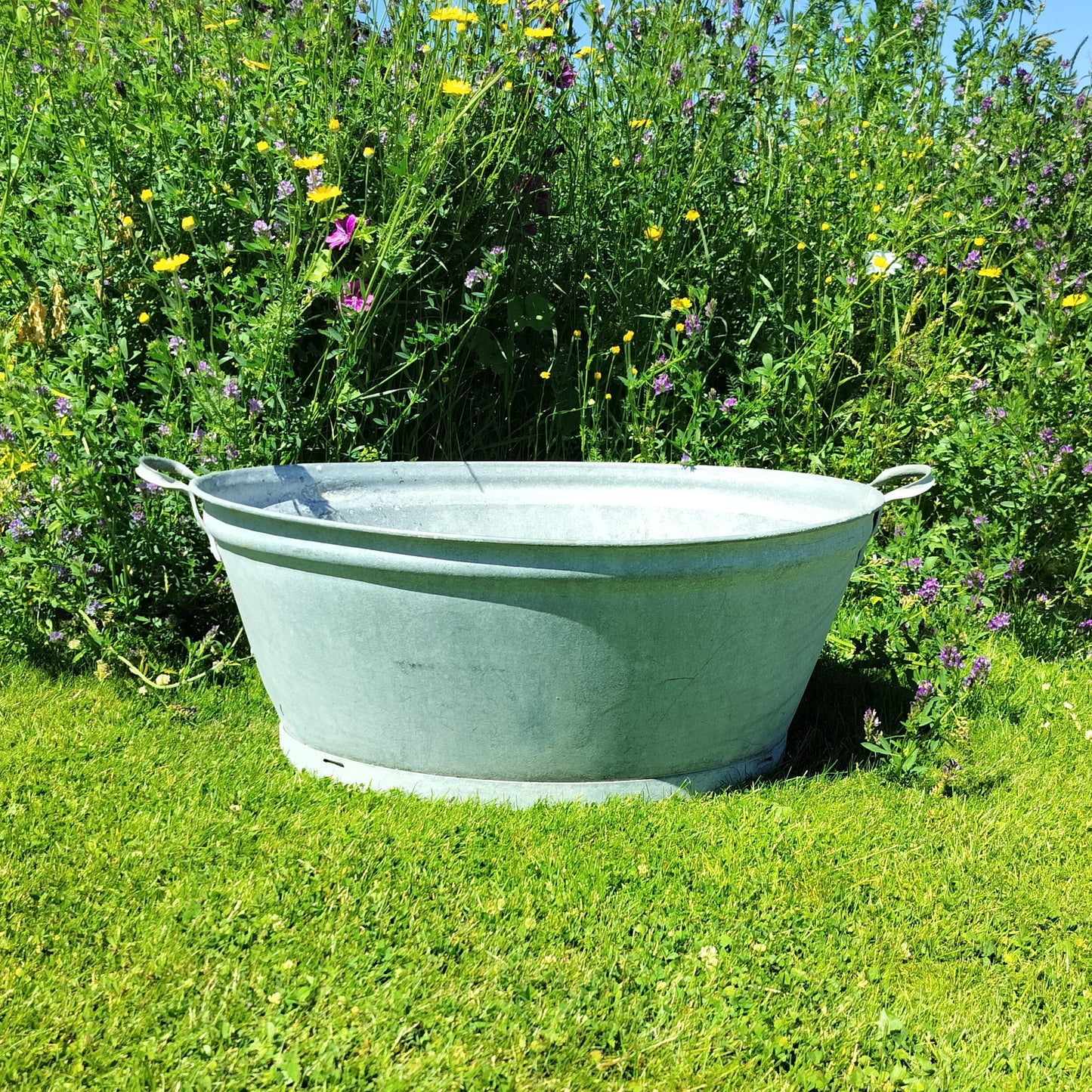 Secondhand - Glud og Marstrand zink balje STOR L 73,5/85 x B 58 x H 30/32,5 cm