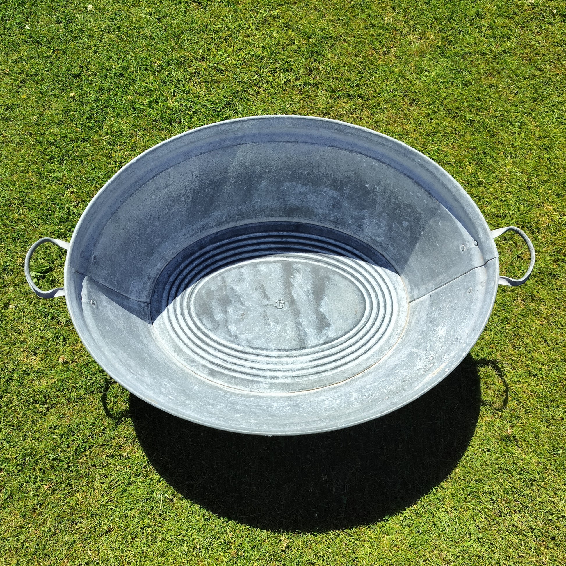 Secondhand - Glud og Marstrand zink balje STOR L 73,5/85 x B 58 x H 30/32,5 cm