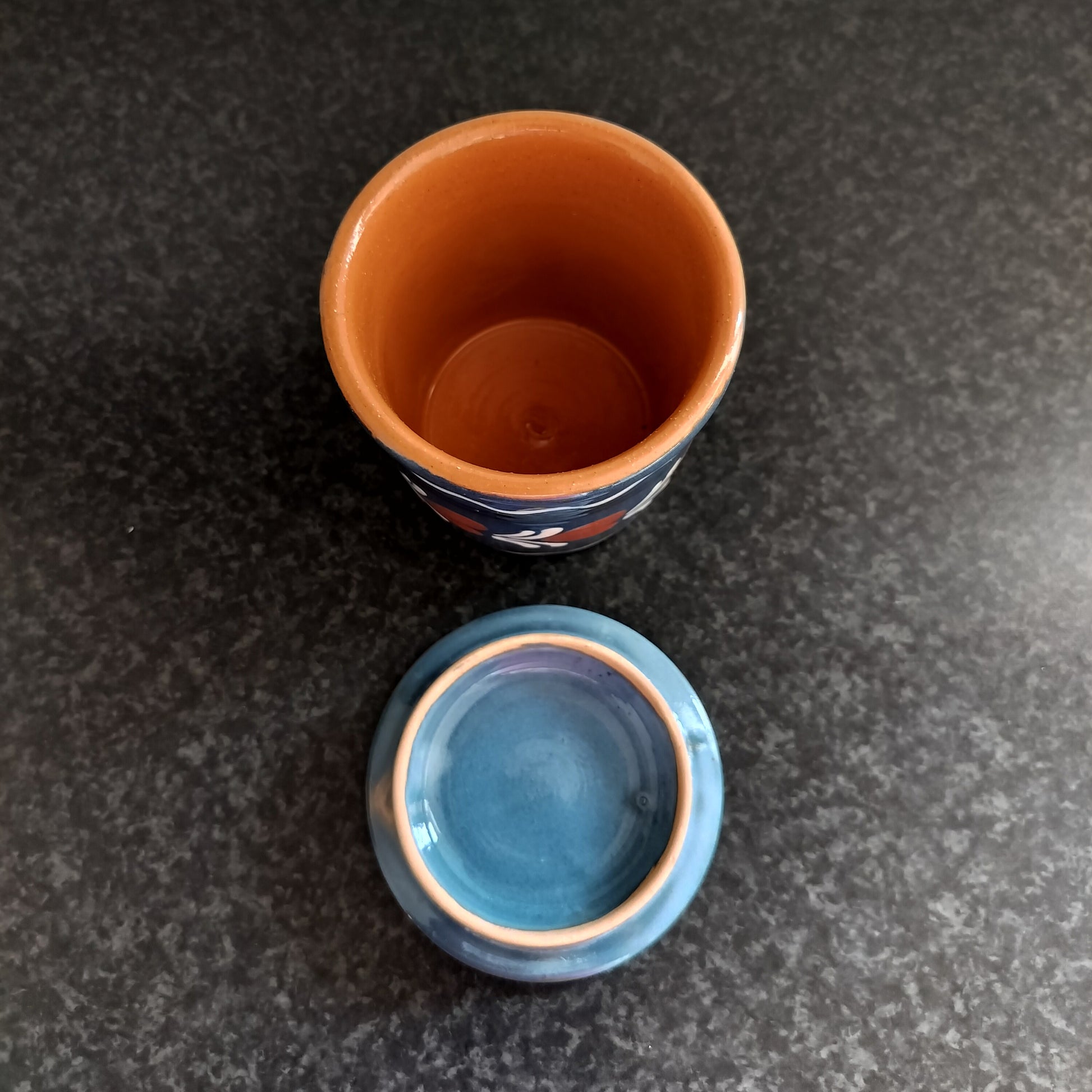 Secondhand - Lille krukke med låg fra Abbednæs potteri