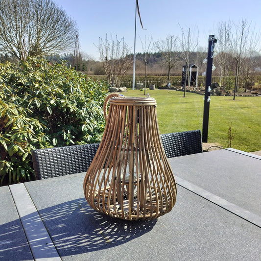 Lanterne af rattan H 40 cm (mellem)