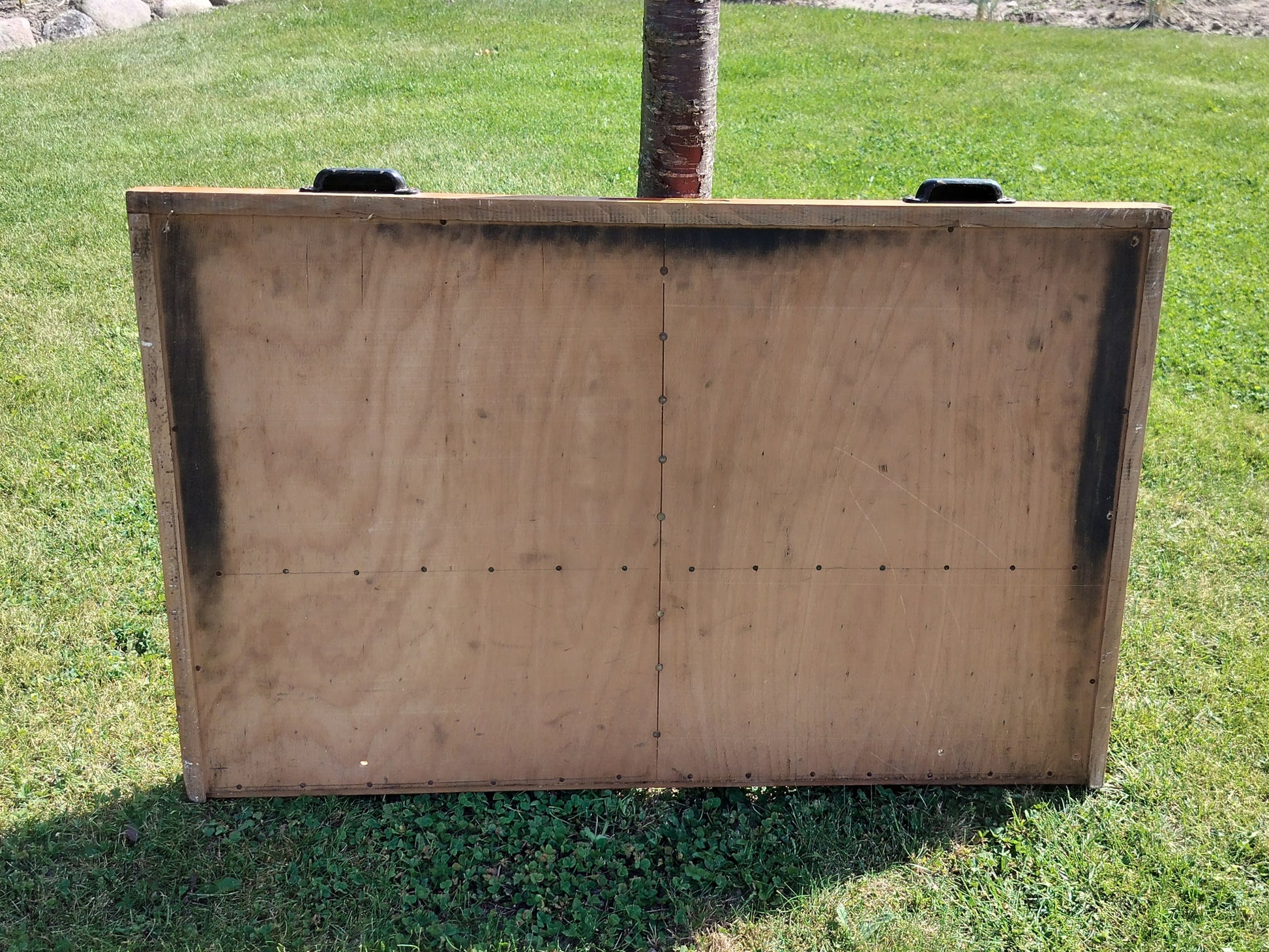 bagsiden af Secondhand - Gammel sættekasse B 81,7 x H 55 x D 3,8 cm