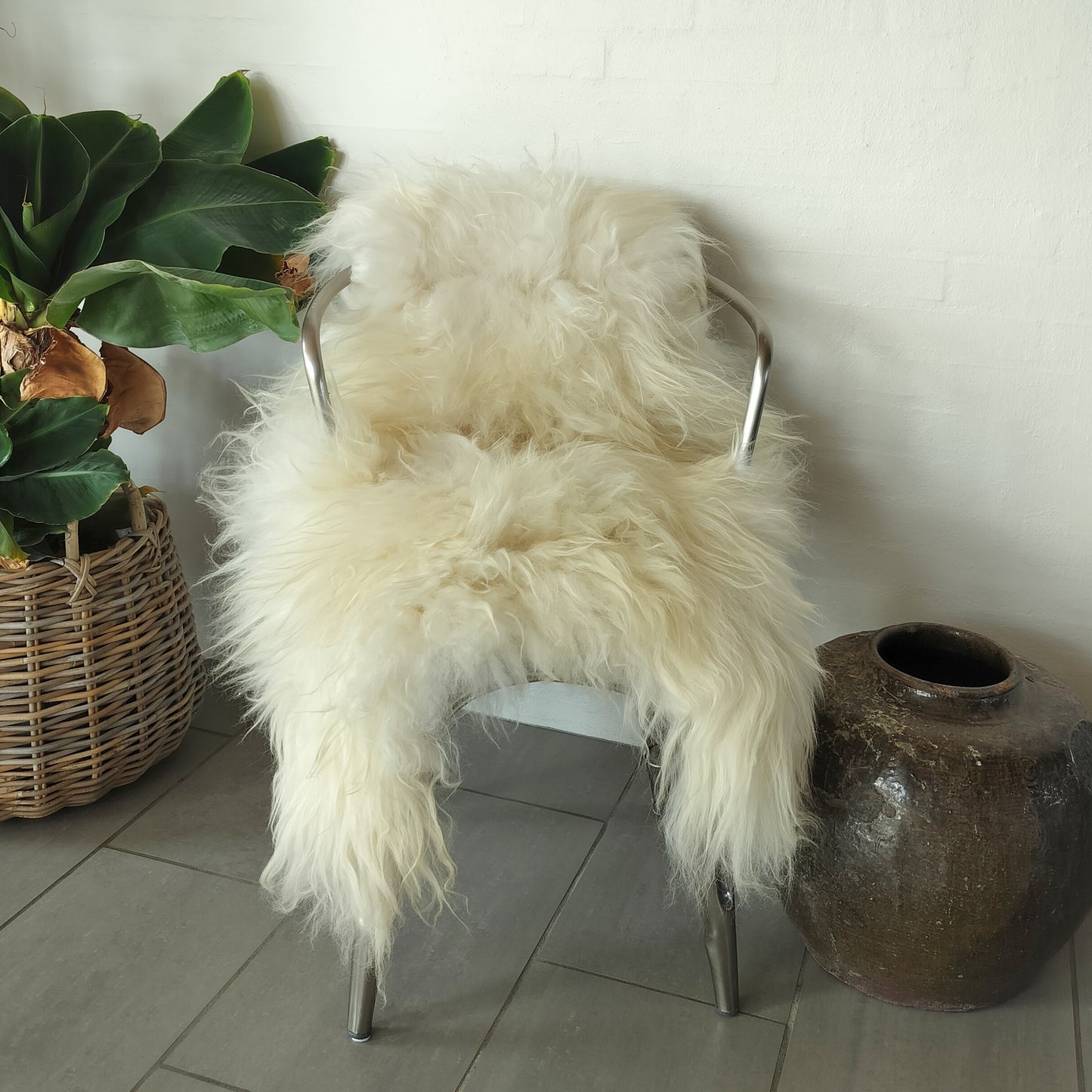 Lammeskind langhåret hvid L 125 x B 85 cm