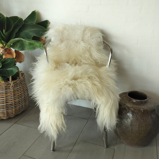 Lammeskind langhåret hvid L 125 x B 85 cm