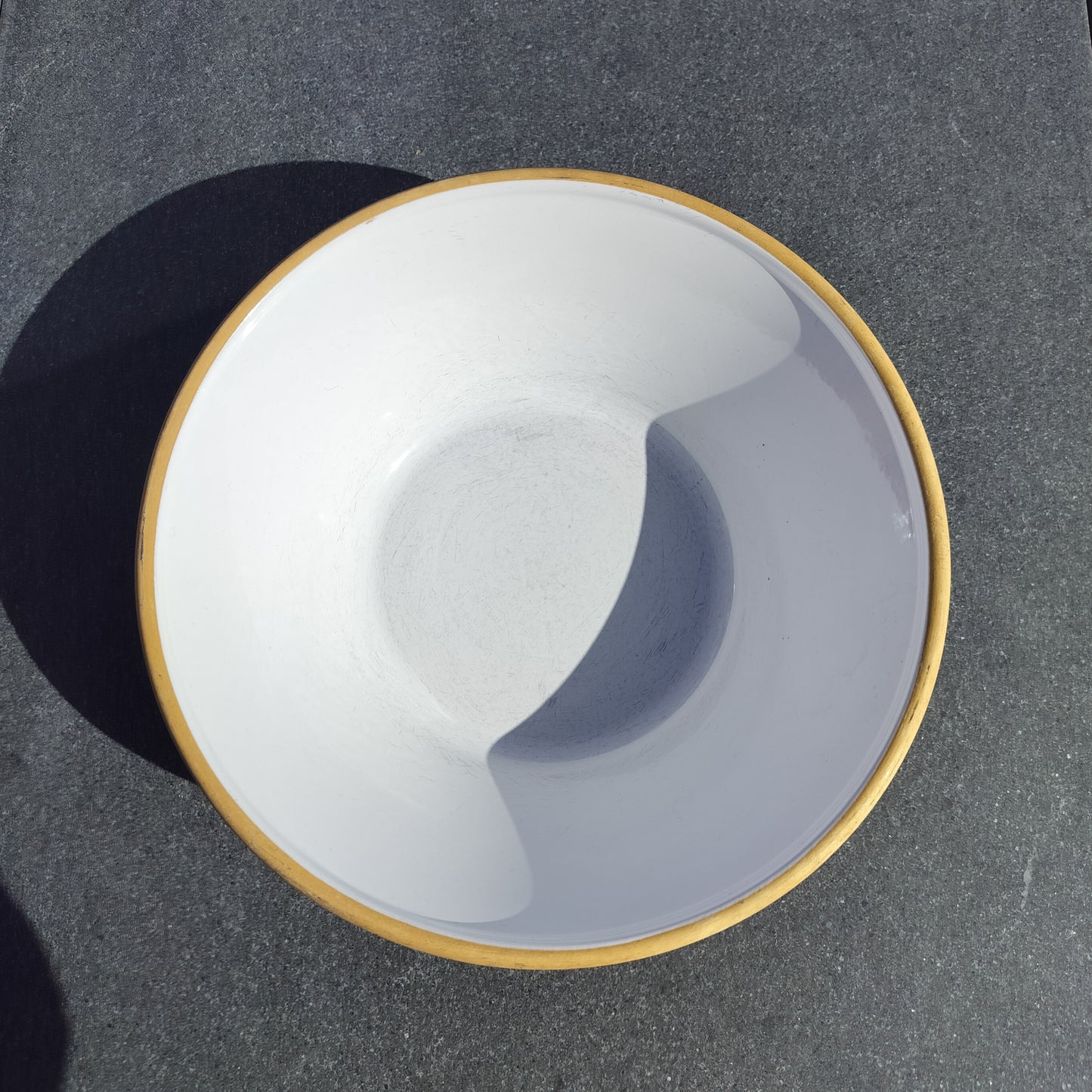 Secondhand - Lerfad hvid Ø 32 x H 11 cm